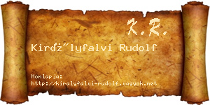 Királyfalvi Rudolf névjegykártya