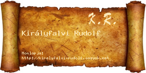 Királyfalvi Rudolf névjegykártya