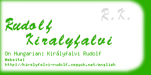 rudolf kiralyfalvi business card